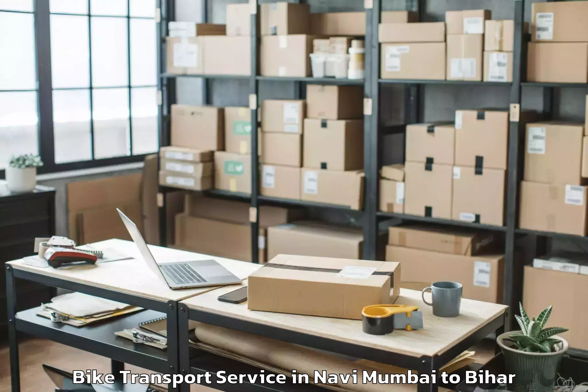 Reliable Navi Mumbai to Bairgania Bike Transport